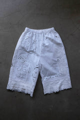 cutwork lace frill half pants