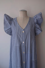 stripe frill dress