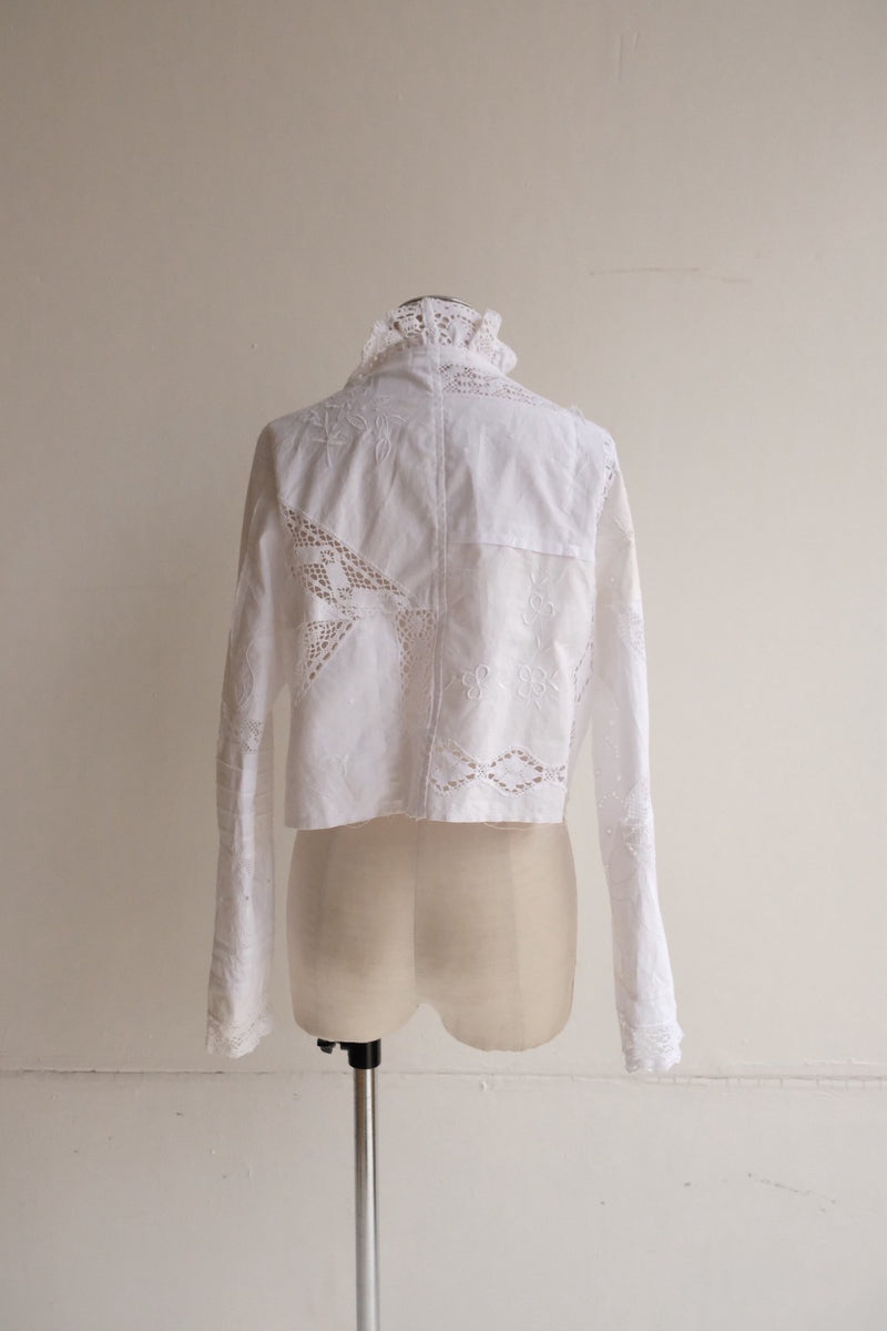 cutwork lace frill cardigan