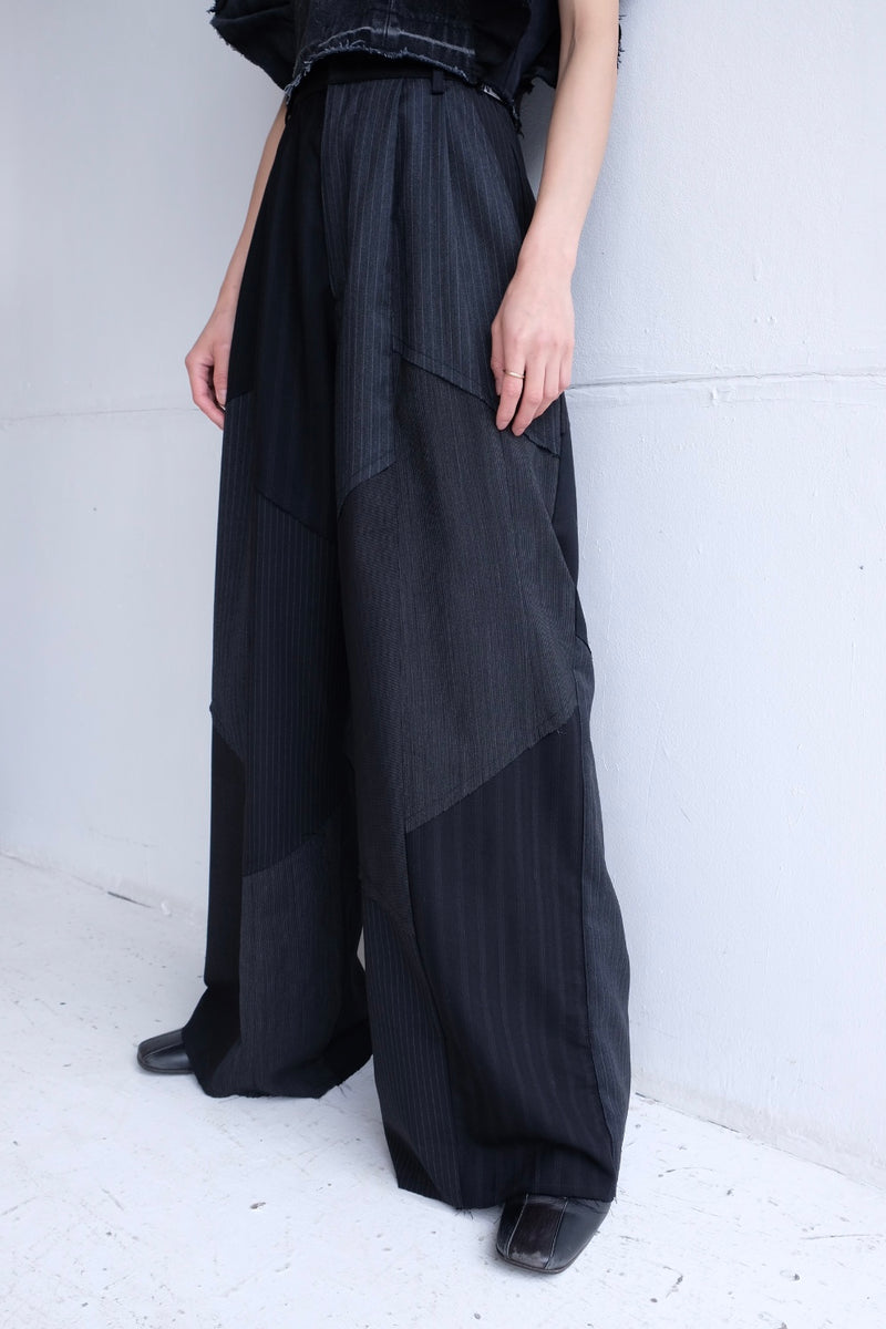 summer  suit tuck wide pants