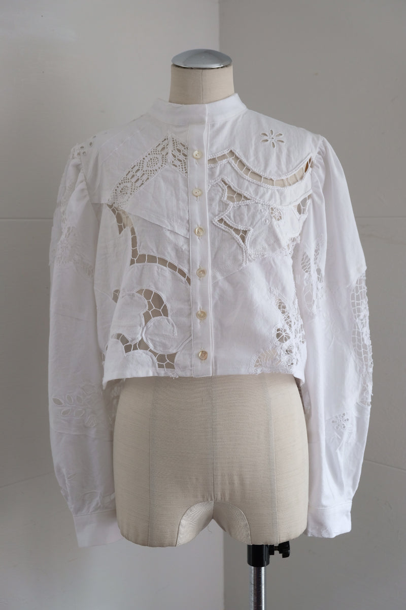 cutwork short blouse