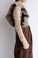 tweed frill backless top