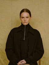 rib zip high neck top