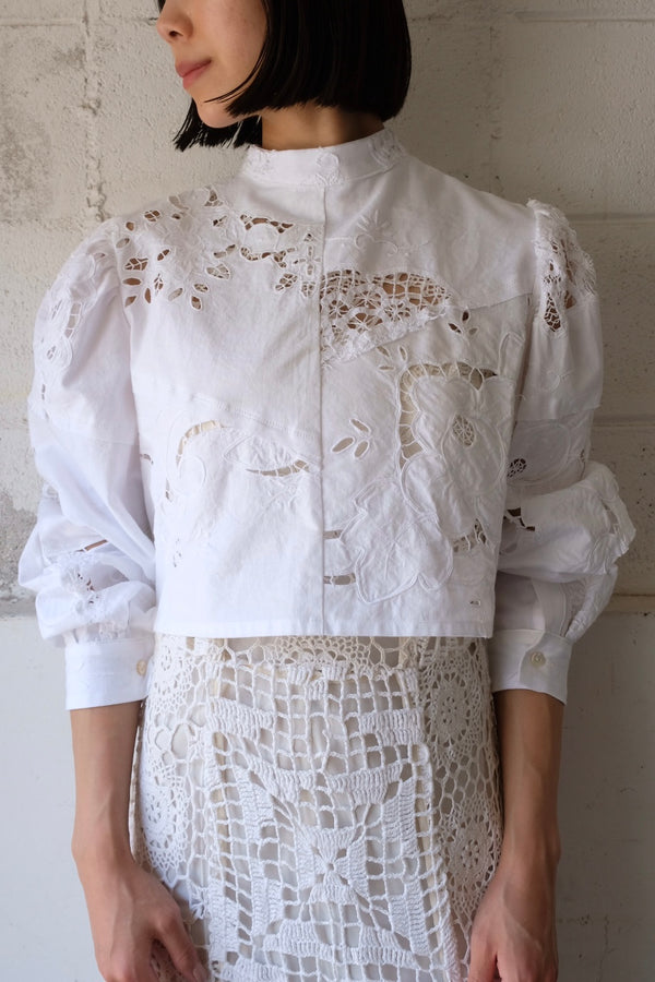 cutwork short blouse