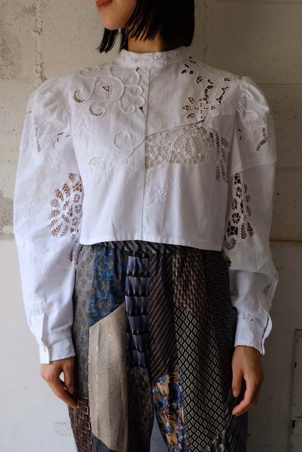 cutwork short blouse