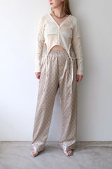 rib patchwork gater cardigan