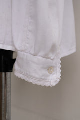 high neck frill blouse
