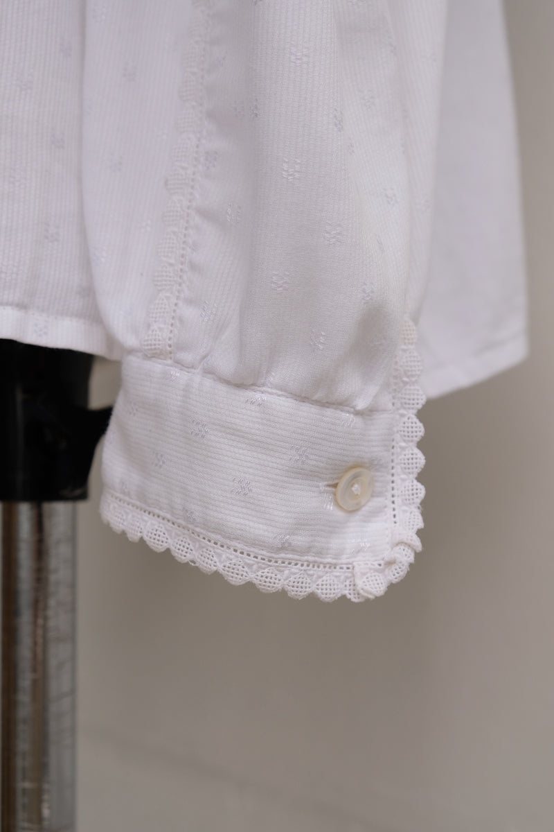 high neck frill blouse
