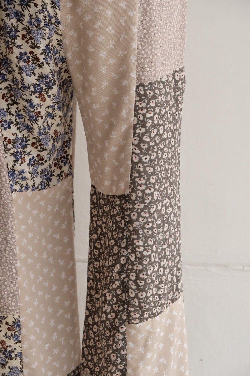 flower rayon flare pants