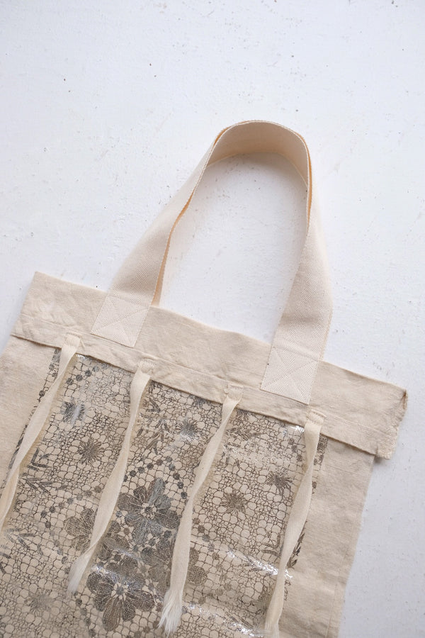 flower lace tote bag