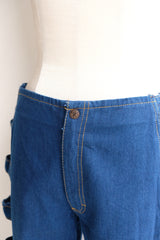 open side denim pants