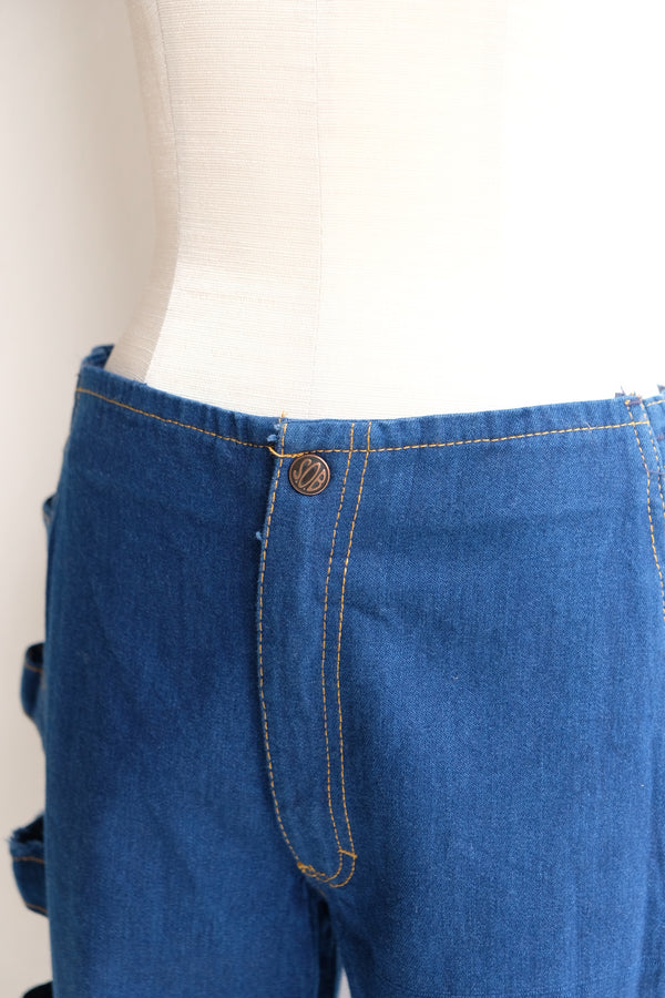open side denim pants