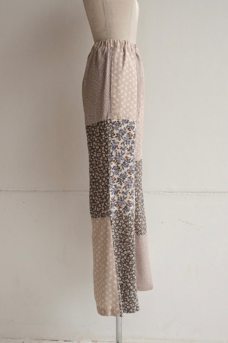 flower rayon flare pants
