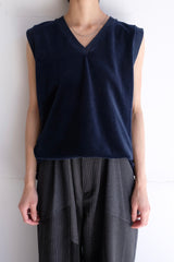 velour v-neck vest