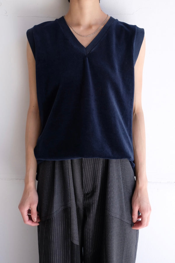 velour v-neck vest