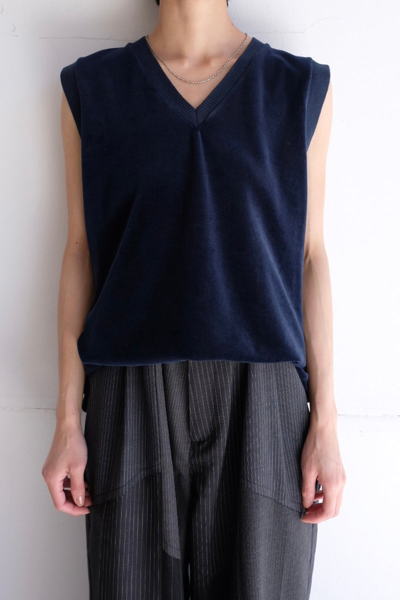 velour v-neck vest