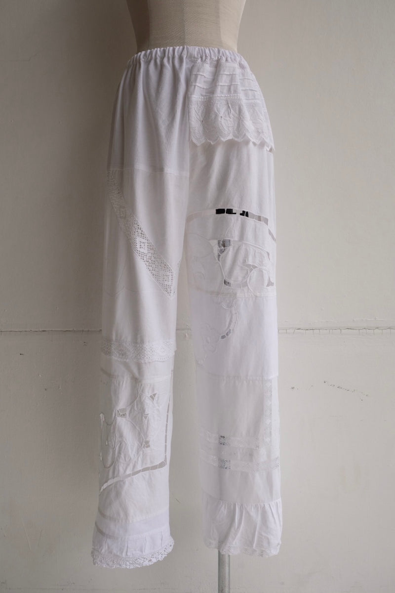 cutwork lace frill pants
