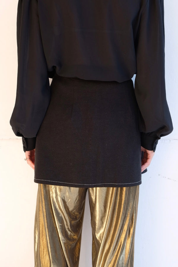 linen wrap mini skirt