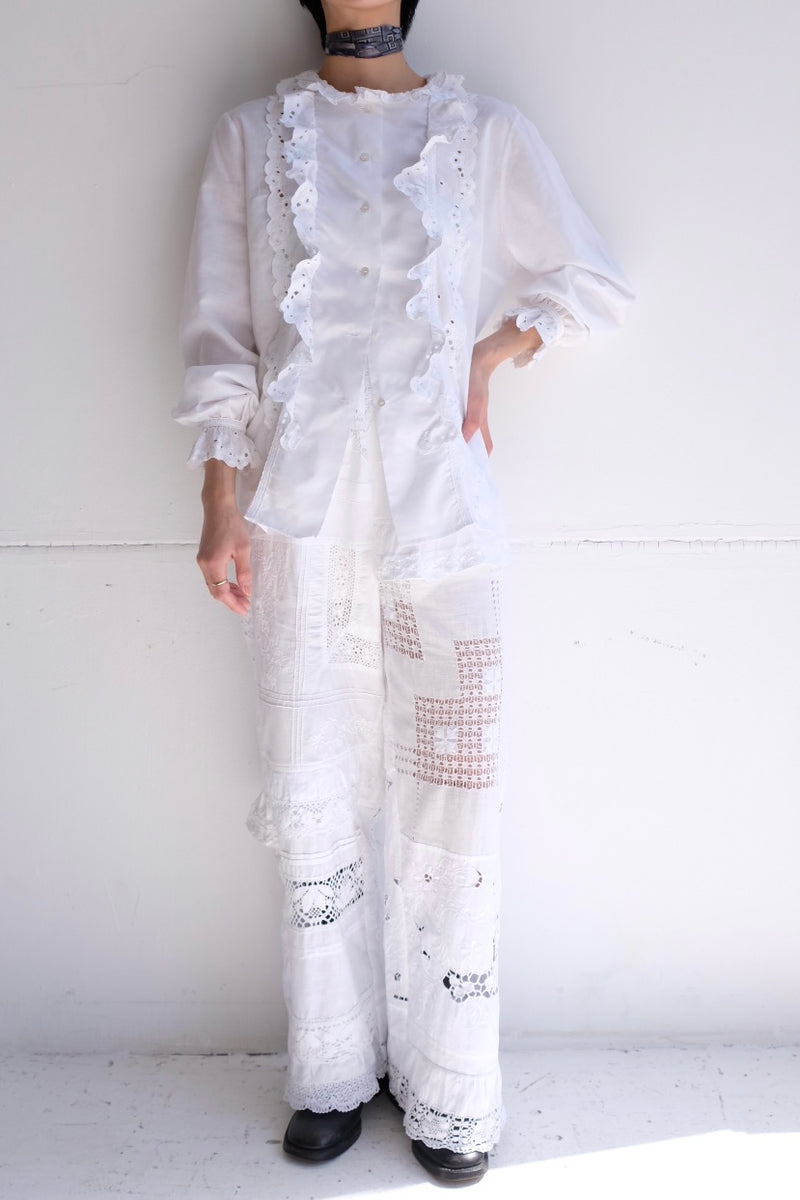 cotton lace trimmed blouse