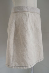linen wrap mini skirt