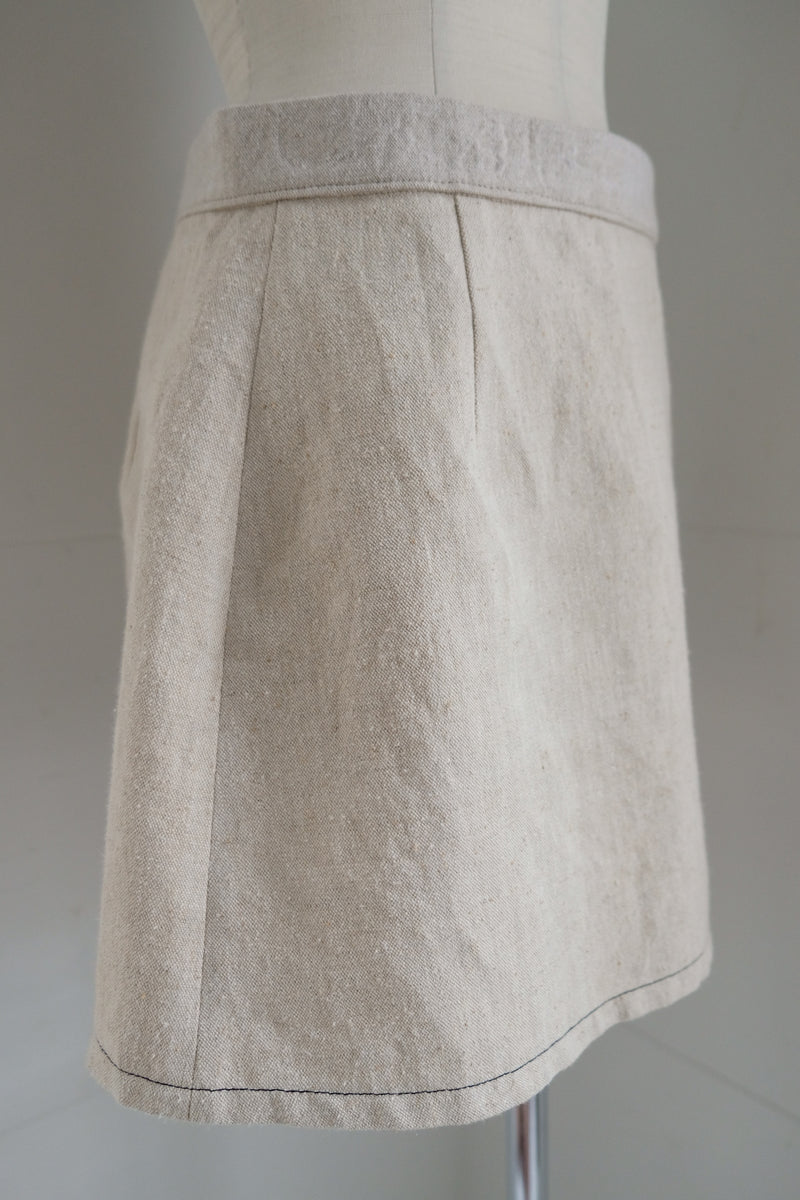 linen wrap mini skirt