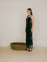 rib ribbon long dress
