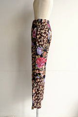 flower rayon flare pants