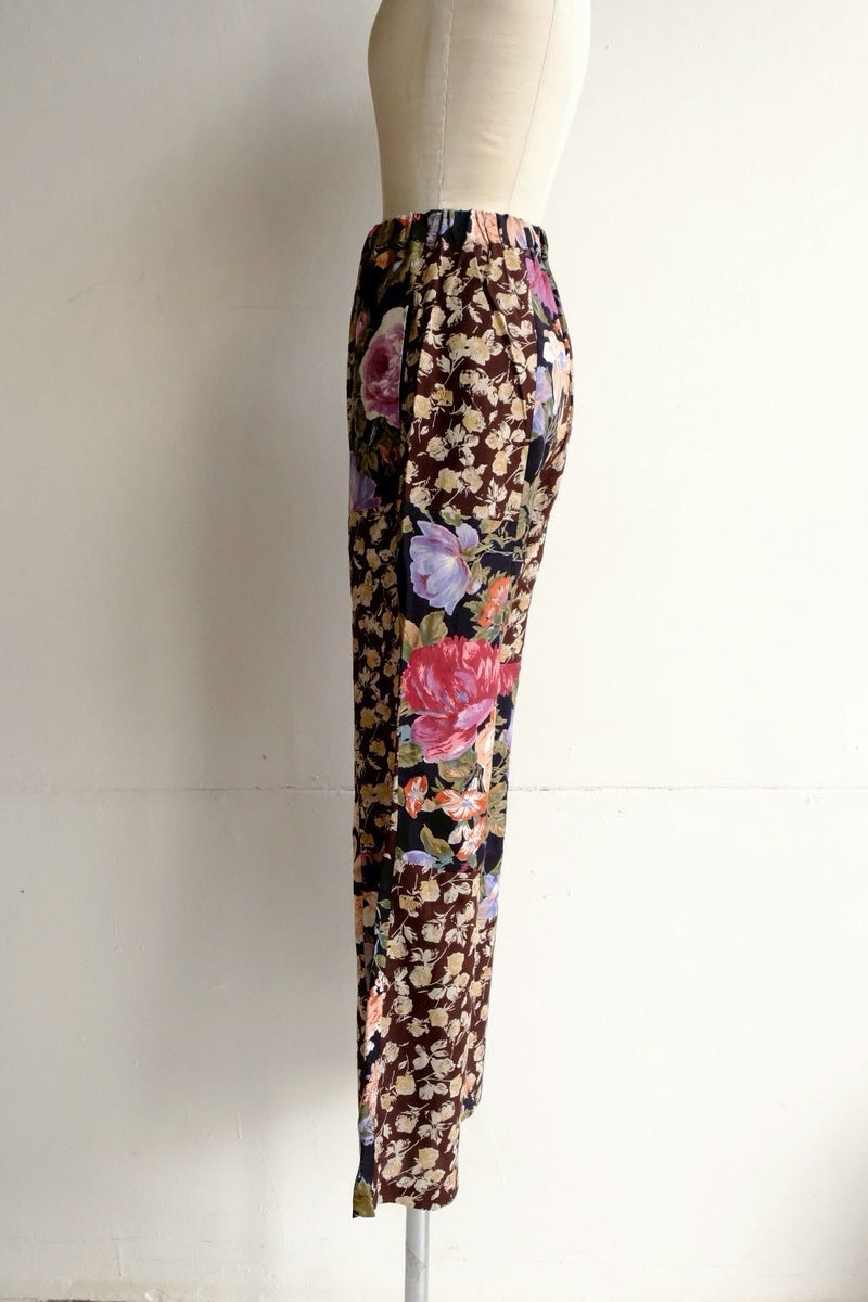flower rayon flare pants