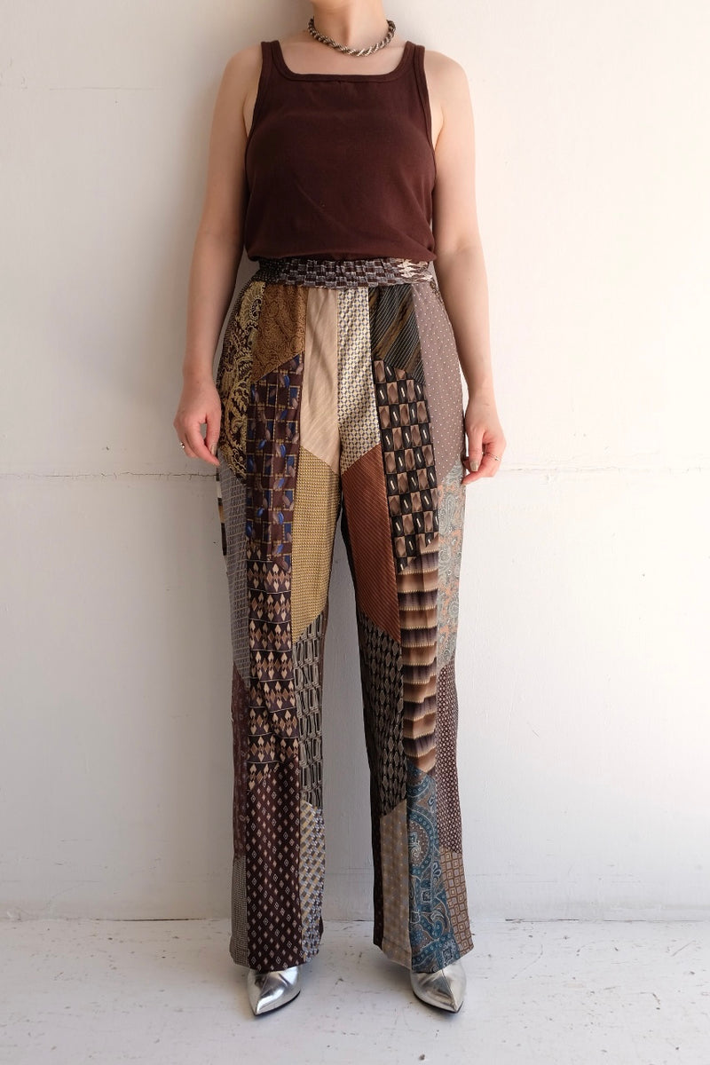 tie patchwork easy pants
