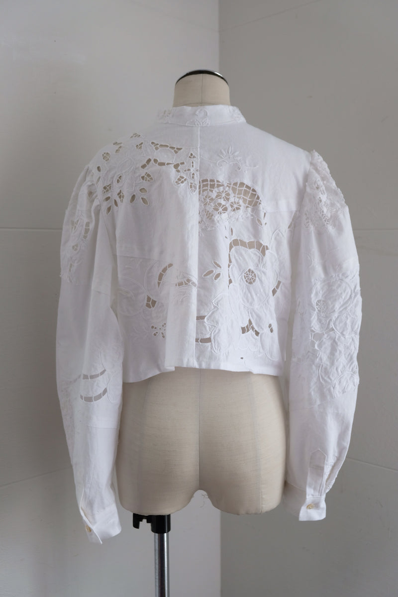 cutwork short blouse