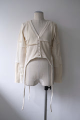 rib patchwork gater cardigan