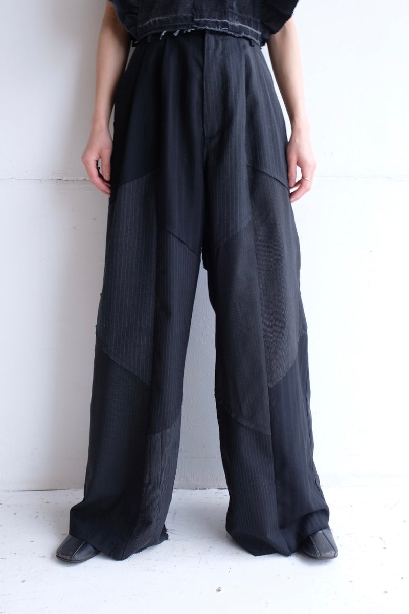 summer  suit tuck wide pants