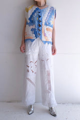 cutwork lace frill pants