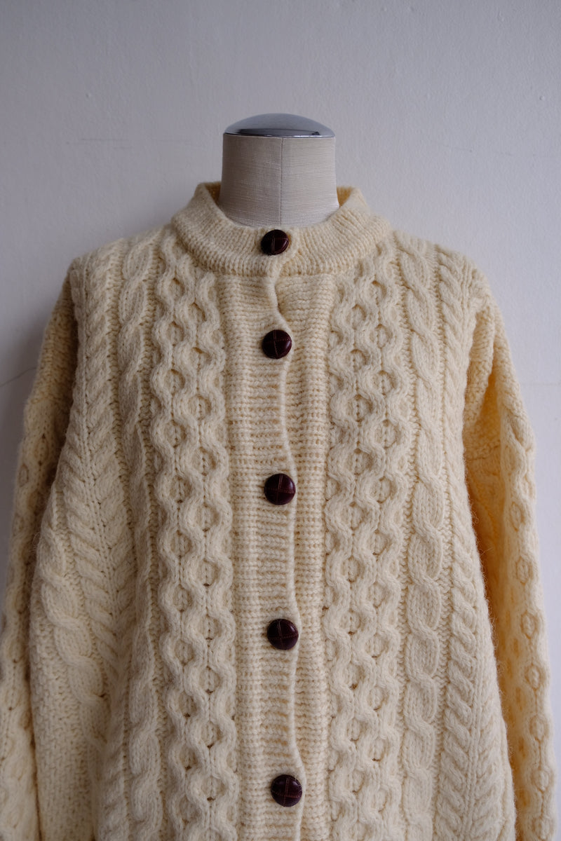 aran knit cardigan