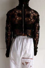 crochet lace high neck top