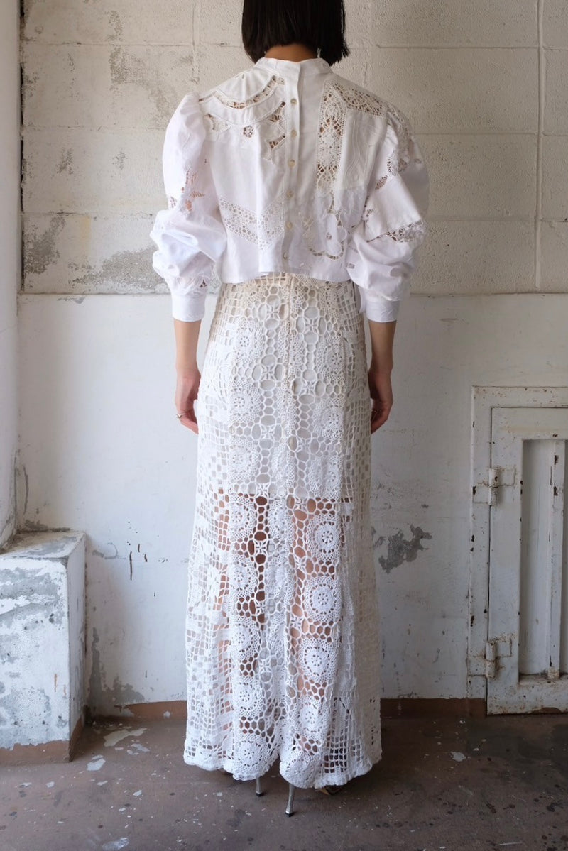 cutwork short blouse