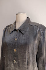 metallic long sleeve shirt