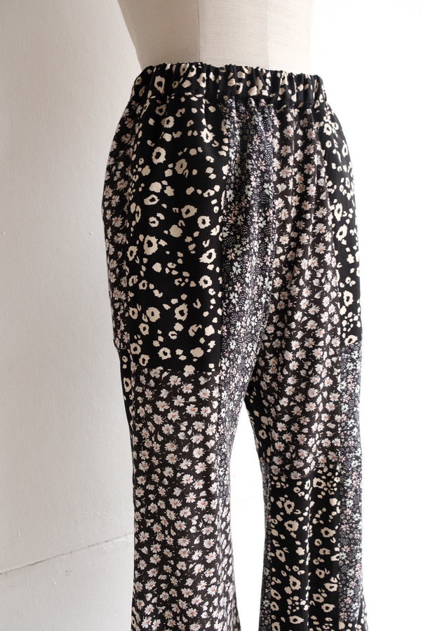 flower rayon flare pants