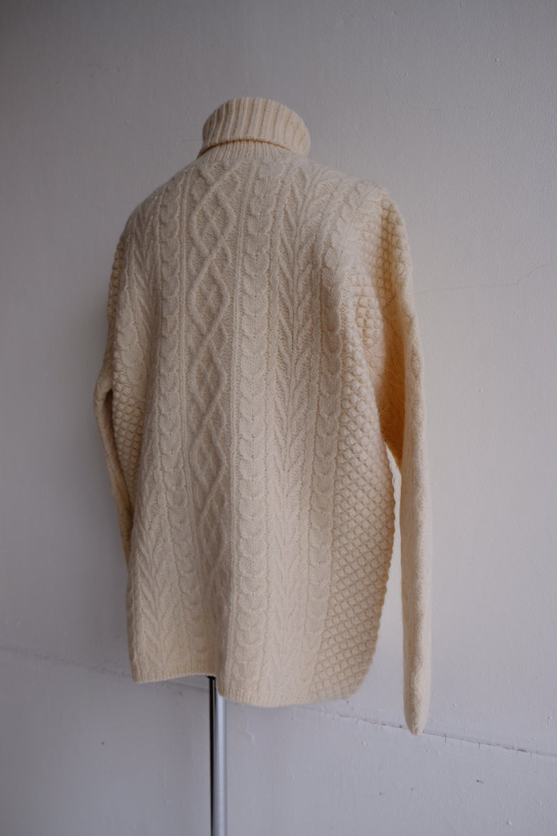 aran turtleneck knit
