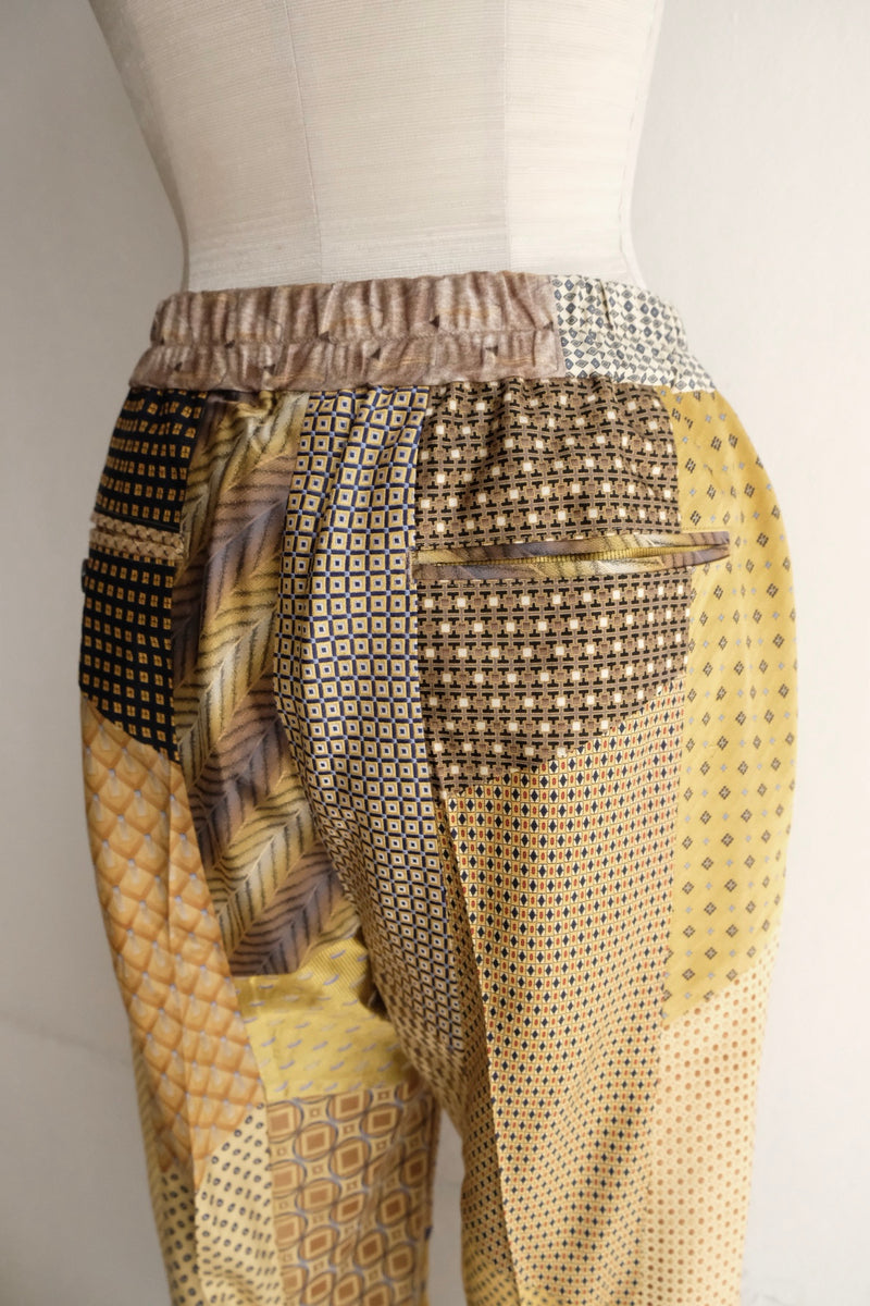 tie patchwork easy pants