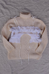 aran turtleneck knit