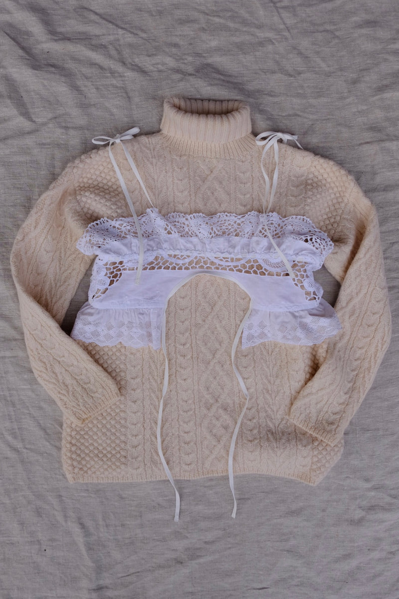 aran turtleneck knit
