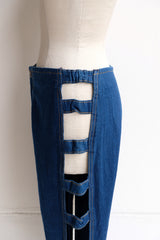 open side denim pants