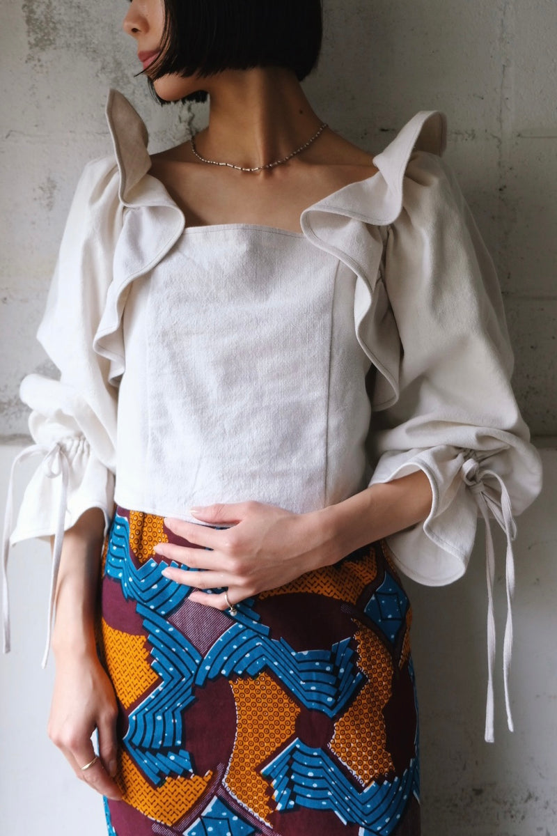 mermaid fin linen blouse