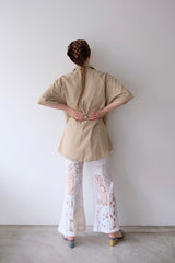 crochet lace flare pants