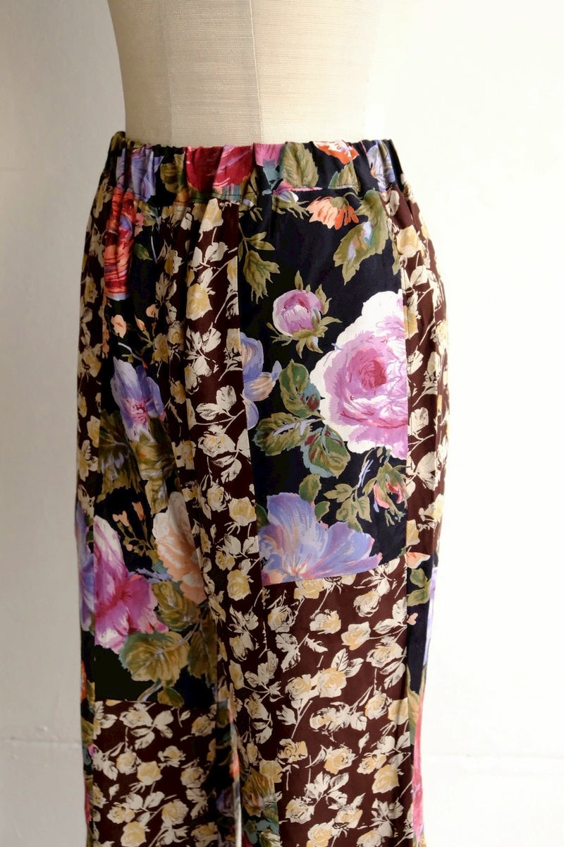 flower rayon flare pants