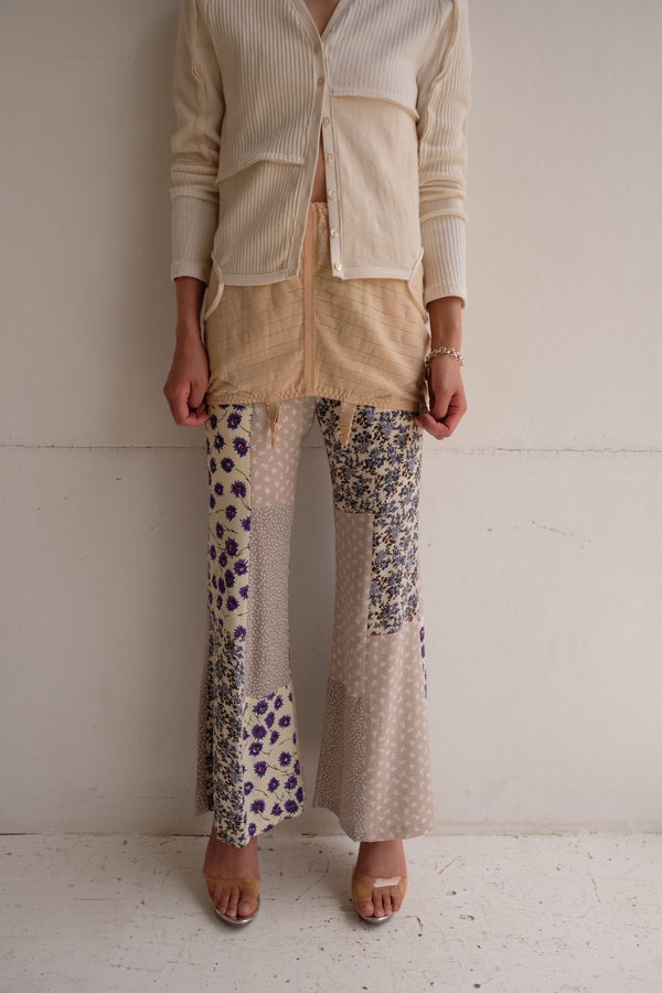 flower rayon flare pants