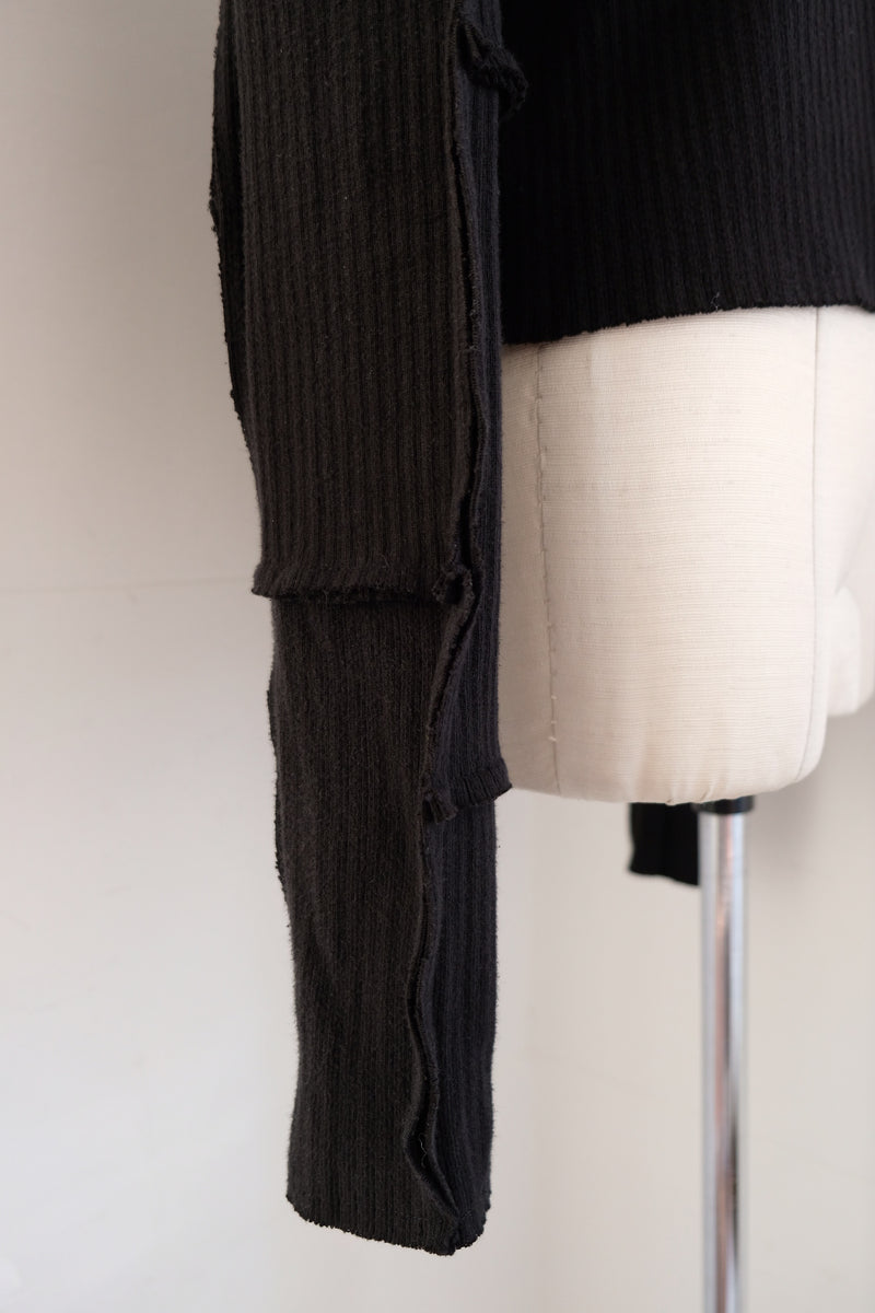 rib zip high neck top