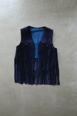suede leather fringe vest
