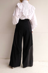 summer suit tuck wide pants